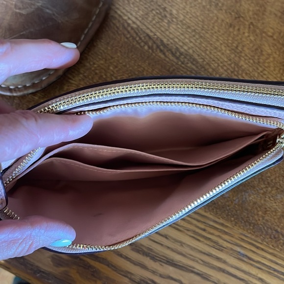 Coach dual pocket wallet monogrammed front with a pebbled, leather backside - Picture 8 of 9